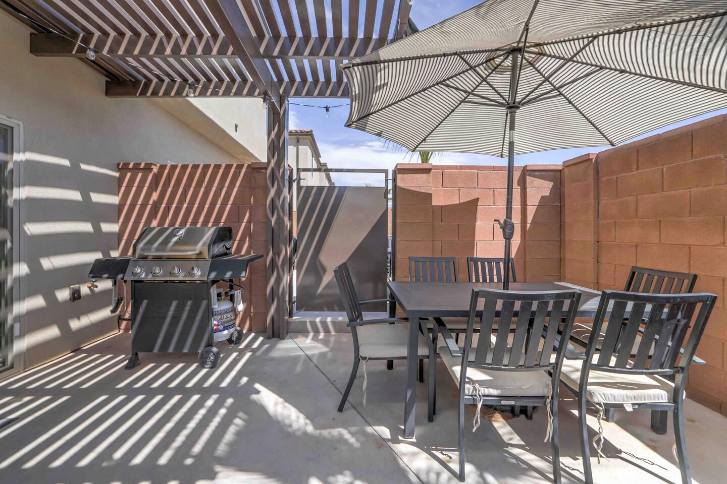 Covered patio for outdoor dining